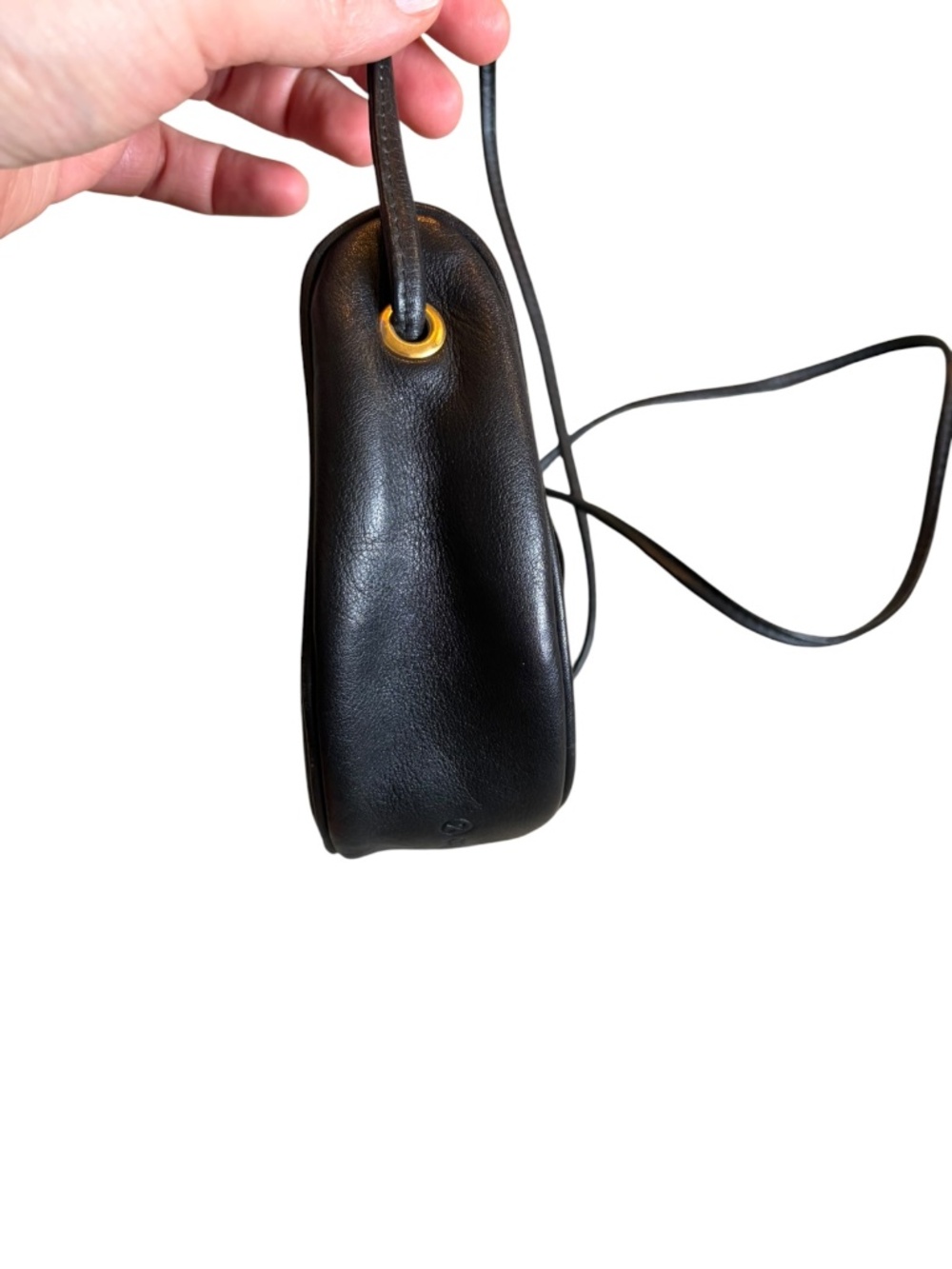 Paloma Picasso Vintage Black Leather Crossbody Bag Gold X Hardware - Picture 6 of 11